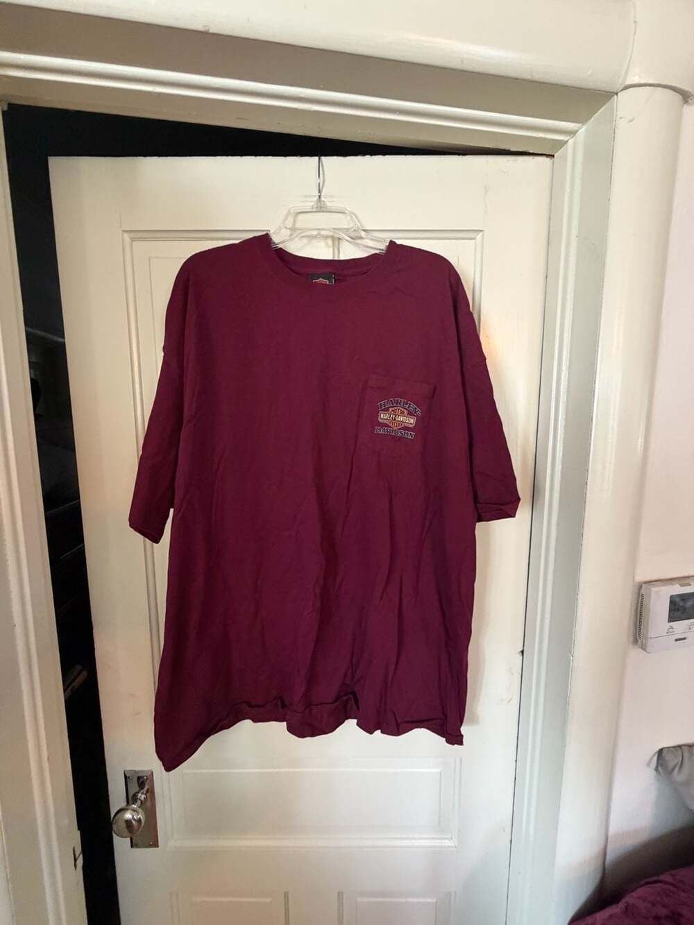Harley Davidson Suburban Motors Thiensville WI Burgundy Pocket T-Shirt 3XL